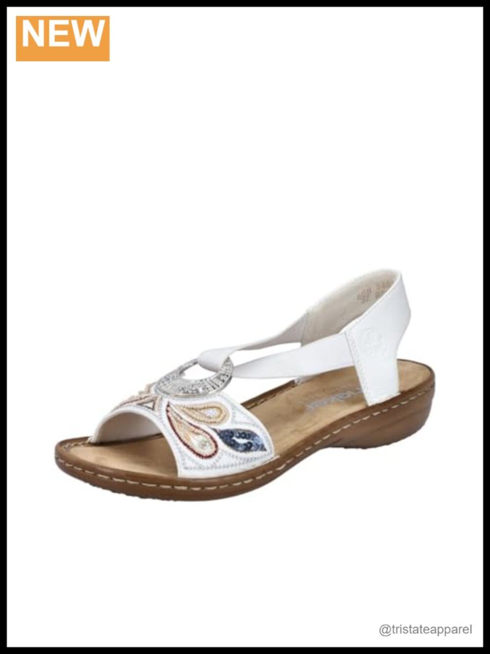 Rieker 608B4 Regina Women's Comfort Wedge Sandals with Synthetic Leather